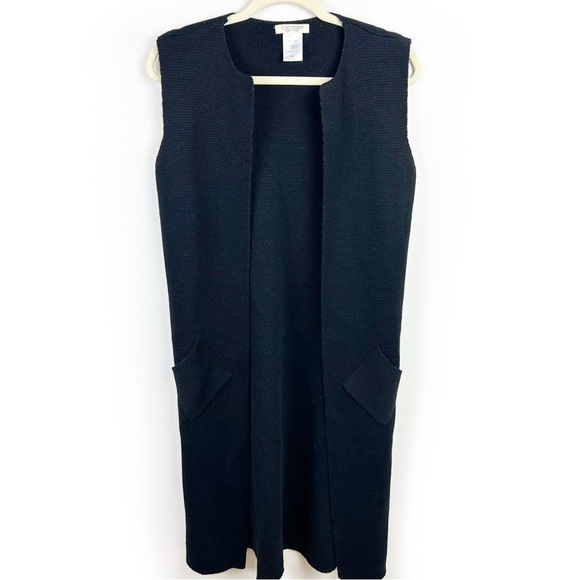 Cocogio Made in Italy Merino Wool blend sleeveless duster black size: S/M - Picture 2 of 9